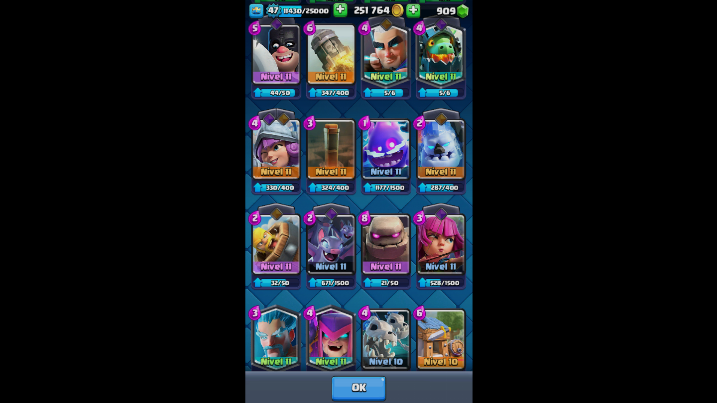 Conta de clash royale com 10k de trofeus muito boa e valor negociavel só vem!!!!