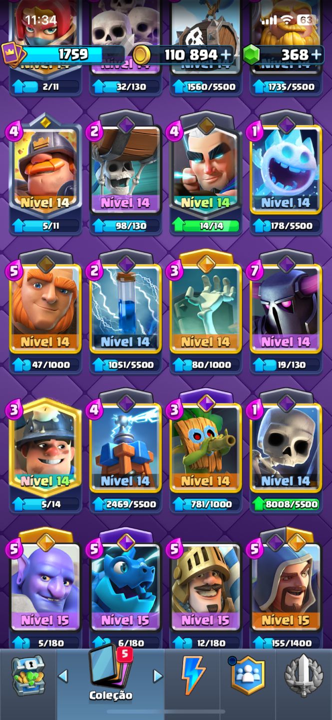 CONTA CLASH 5 ANOS + CARTAS FULL