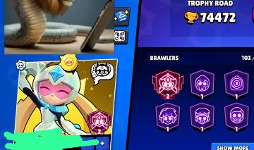 Conta brawl stars (2018) com diversos itens raros.