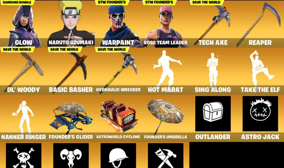 Conta Fortnite 125 Skins Inclui Glow e Outras Raridades