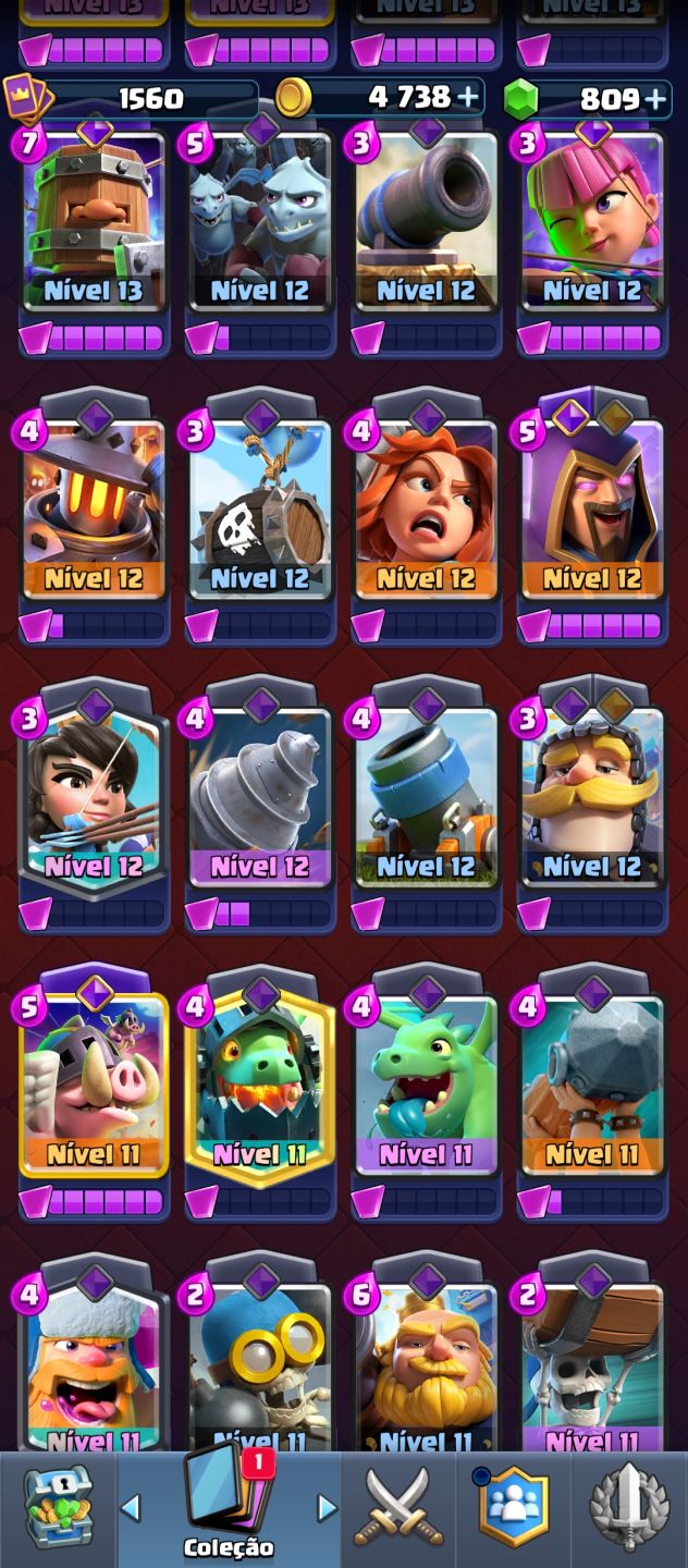 Conta Clash Royale bem Upada