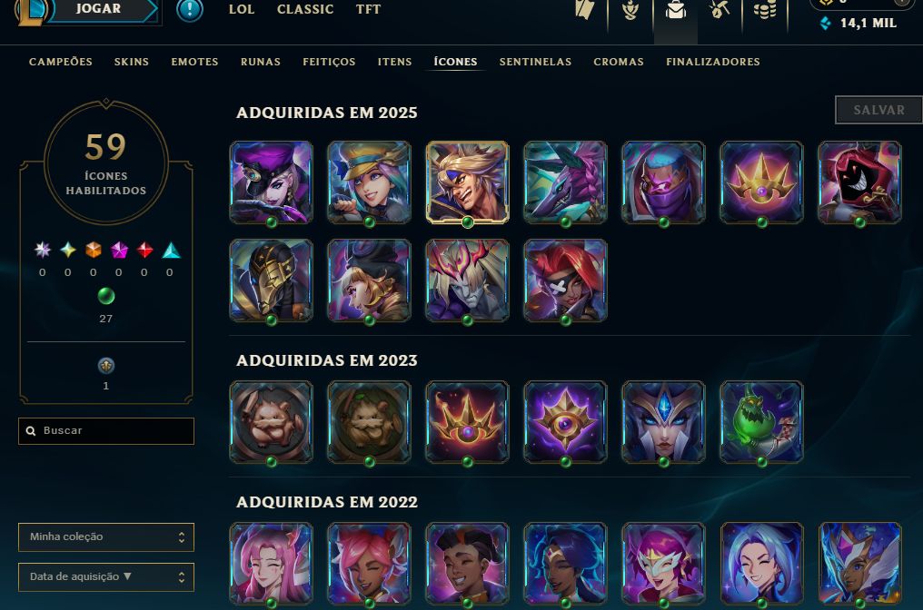 [Entrega Automática] Conta Lol Platina, 44 Skins, 14K Ea, Upada na Mão, Lvl 40
