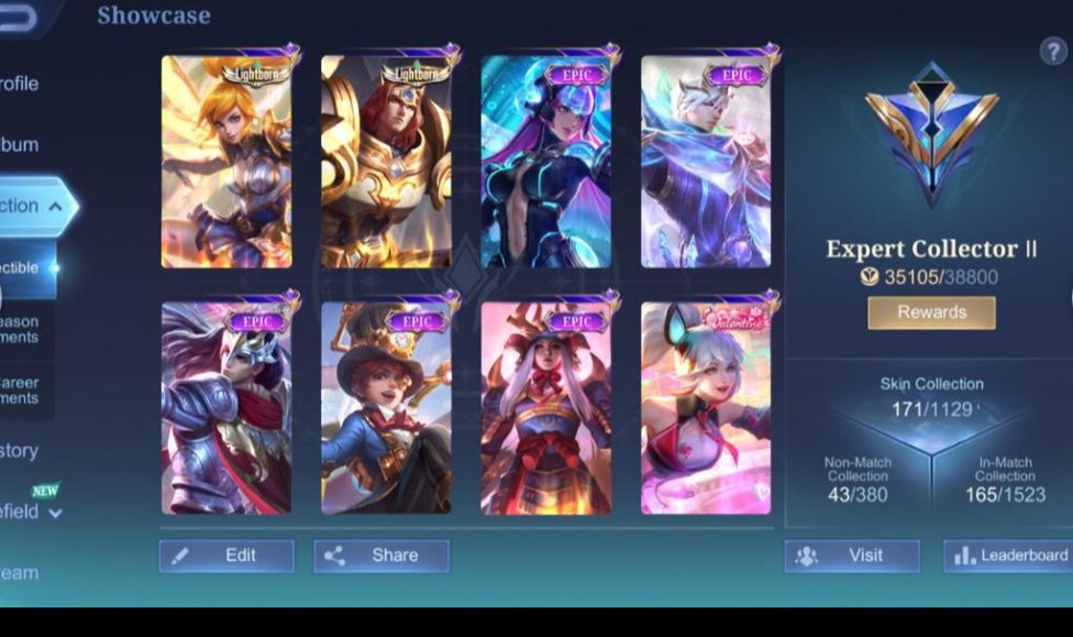 Conta mobile legends Android e Ios 171 skins e 106 heróis preço muito baixo