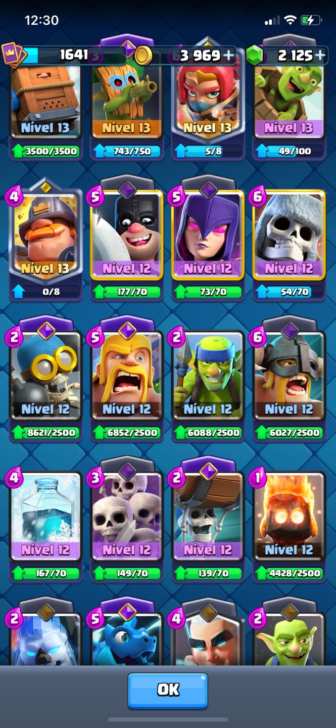 CONTA CLASH ROYALE!!! ( 6 ANOS )FULL CARTAS + FULL TORRE / NVLMAX +2000 GEMAS