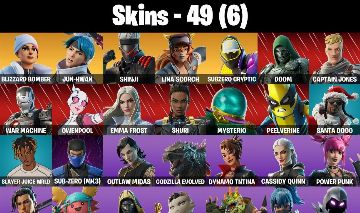 CONTA FORTNITE COM 49 SKINS BLIZARD BOMBER/DOOM/SR RAVEN/SKINS RARAS
