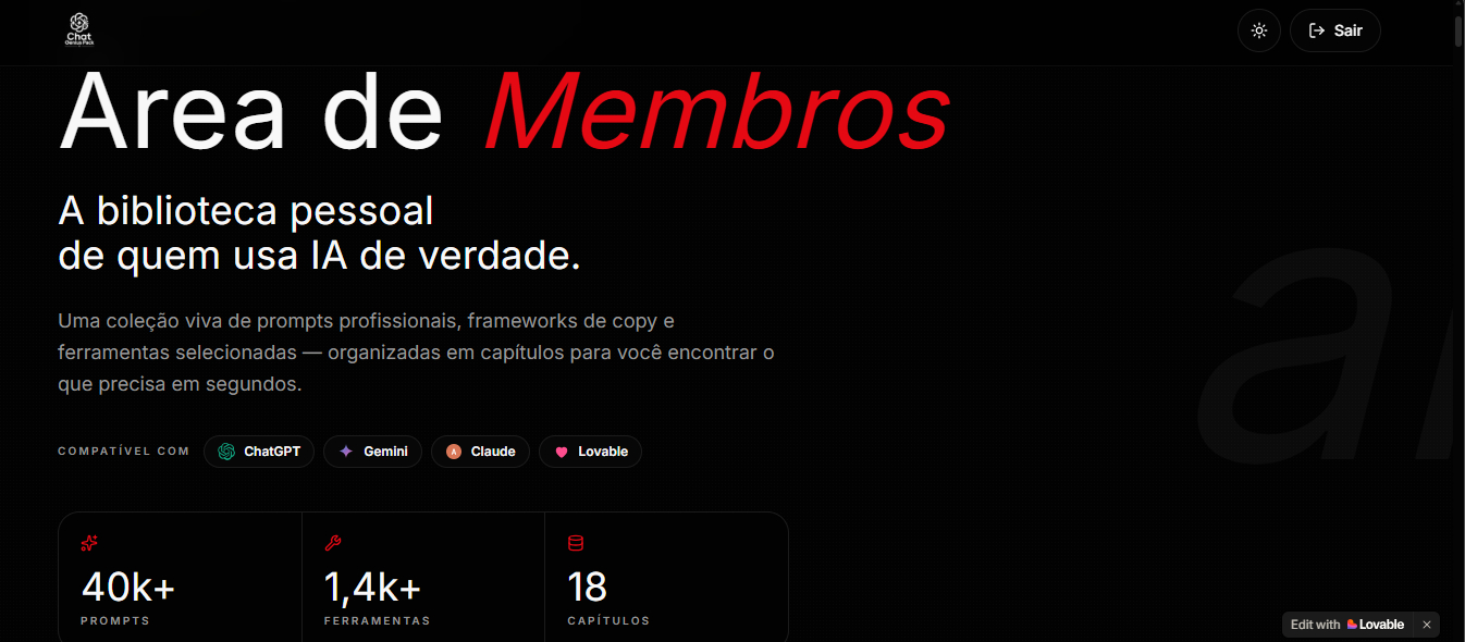 [MAIS VENDIDO] PACK DE PROMPTS CHATGPT: 40K PROMPTS + 1.4K DE IA