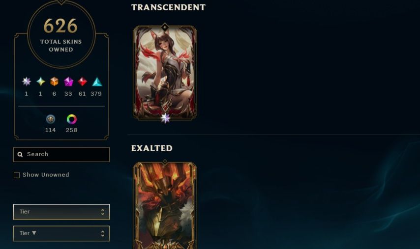 Conta LOL 672 Skins (incluindo Sahn Uzal + Variantes Miticos) + rec. de passes