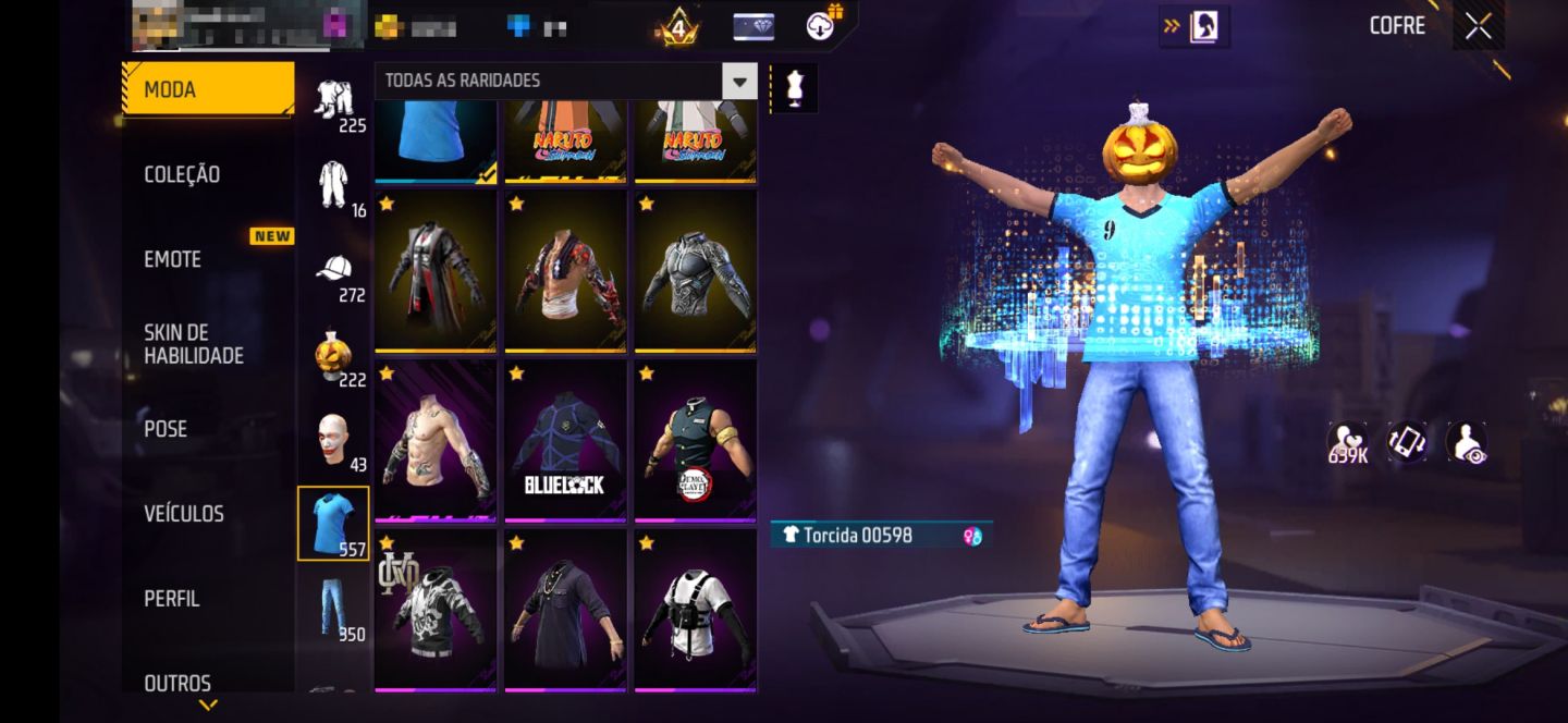 Conta level 75 com UMP Atributada e mais de 1000 roupas