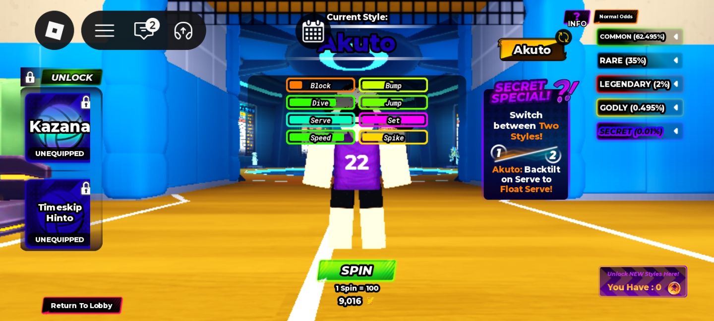 Conta volleyball legends muito boa com robux gasto