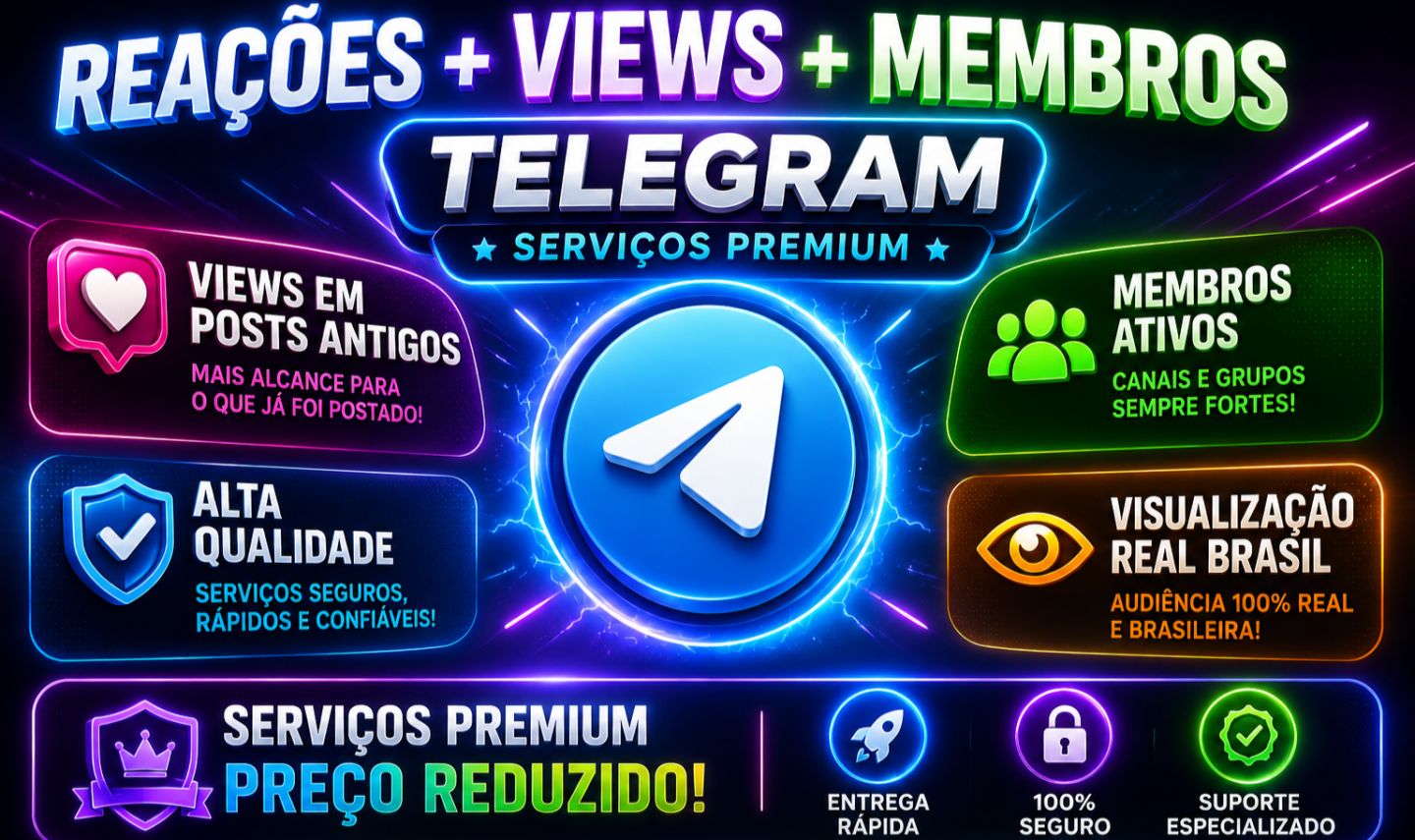 Telegram, Seguidores Baratos de Alto Nível, Combos de Reações Positivas +Views.