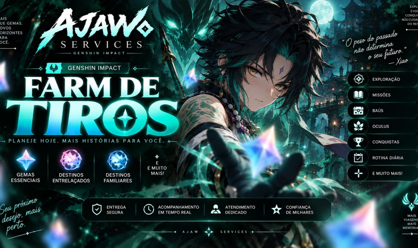 Farm de Gemas e Tiros | Genshin Impact - Serviço Completo