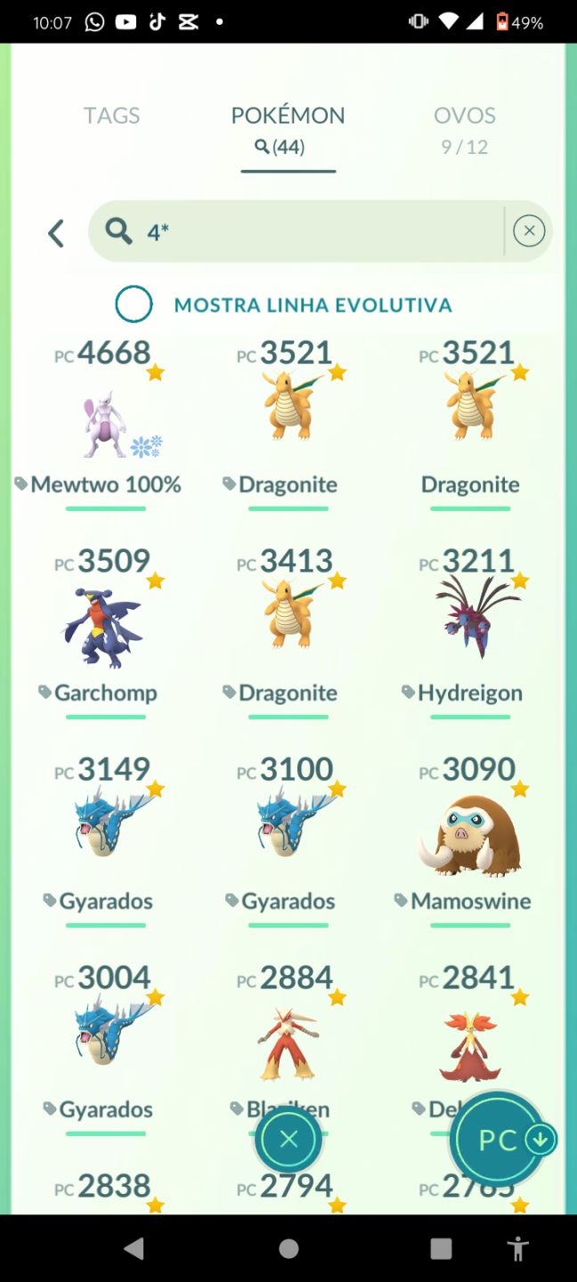 CONTA LVL 55 COM 44 POKEMON 100%