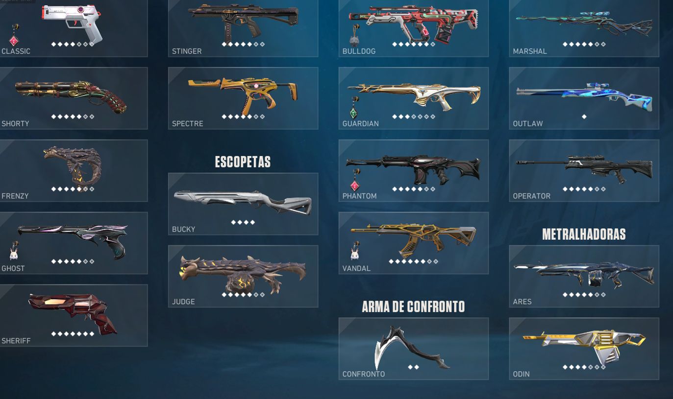 Conta de valorant completa com muitas skins,(todos os pacotes comprados na desc)