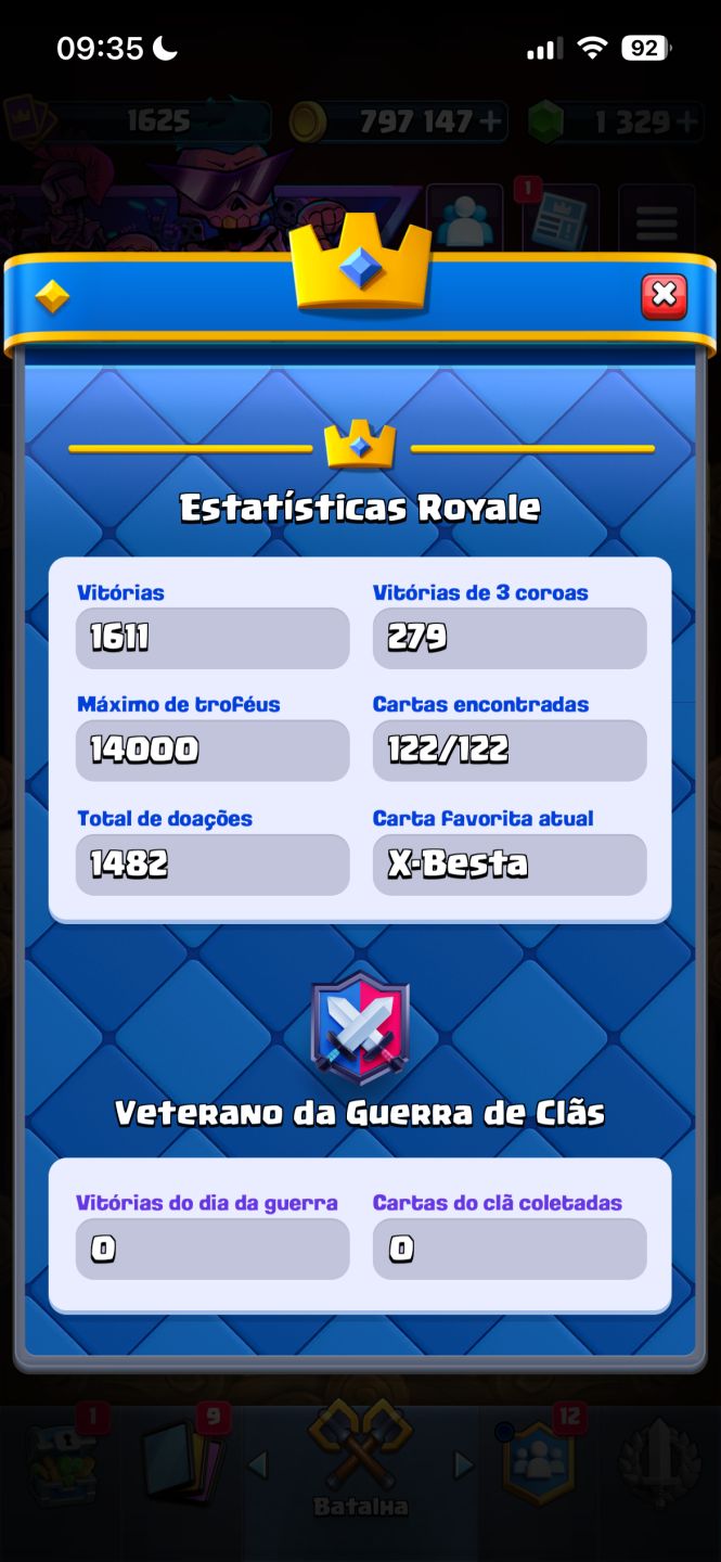 Conta Clash Royale 14k de troféus Liga 3