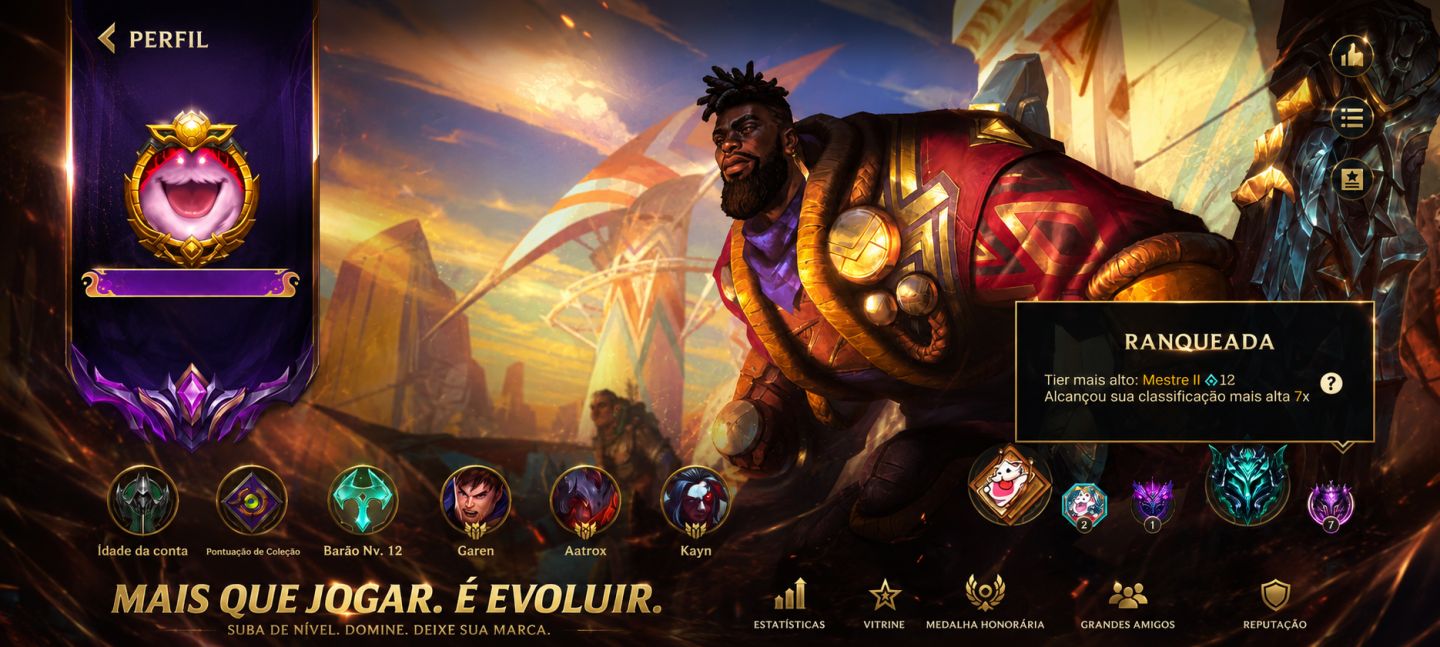CONTA WILD RIFT NÍVEL 270 | 220 SKINS | ELO MESTRE 7x | TODOS OS CAMPEÕES