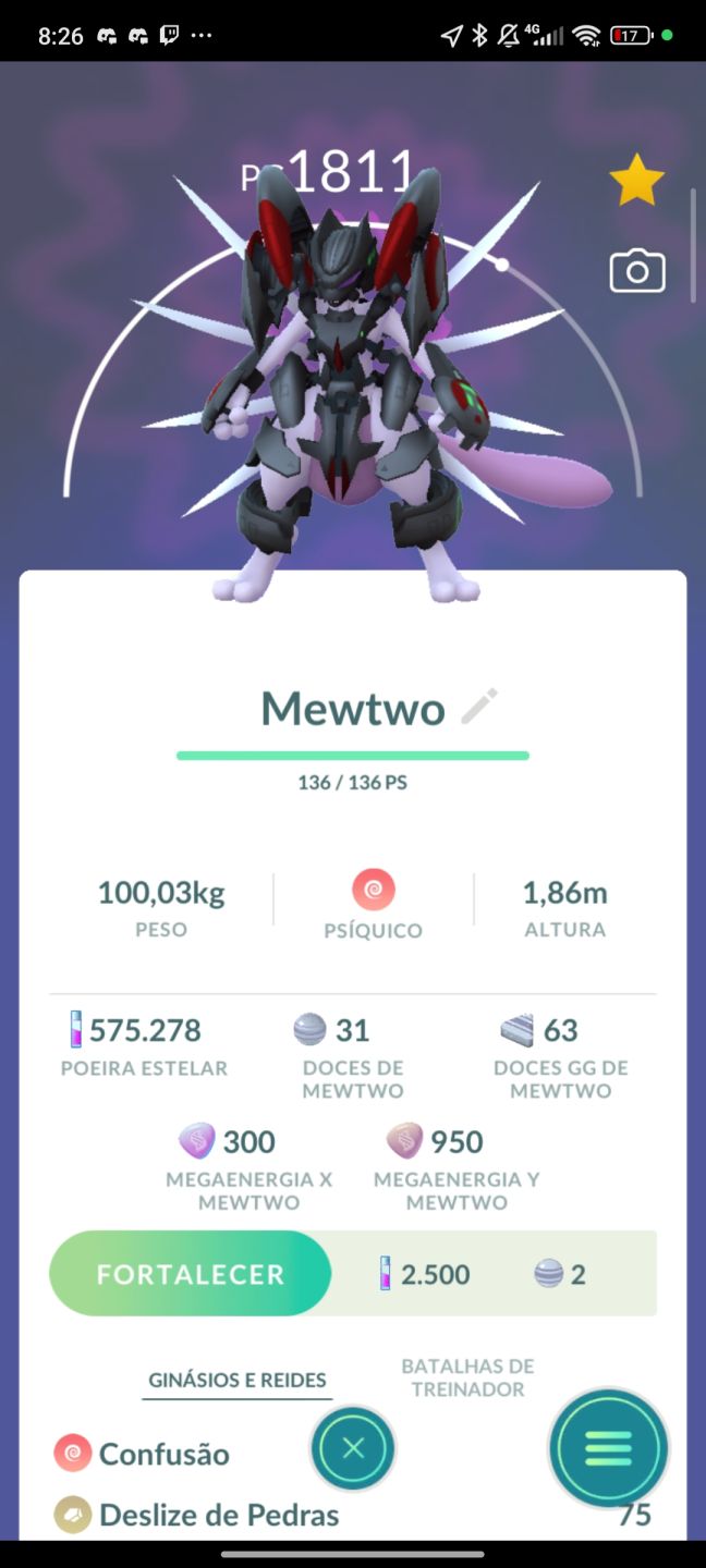 CONTA POKÉMON GO NÍVEL 47 MEWTWO 100%