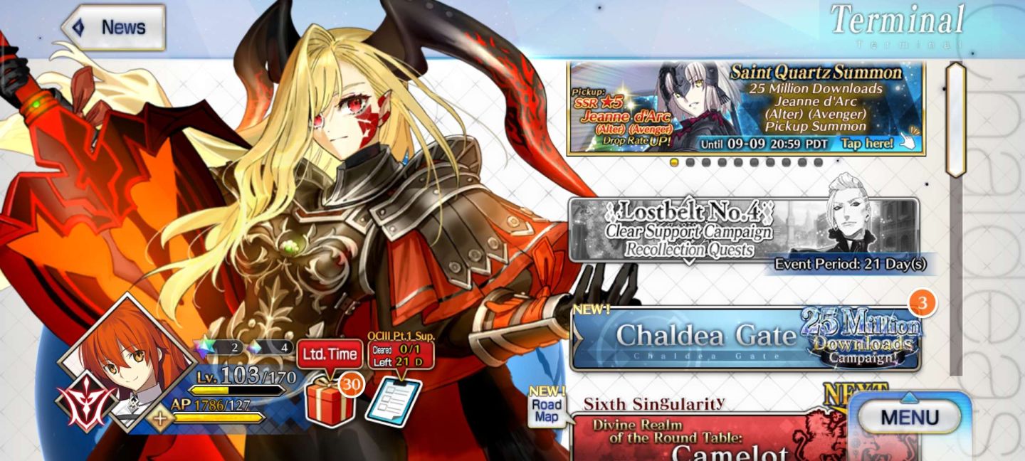 FGO NA 9 SSR (11 NP) | Tiamat NP2 + Draco NP2 | Oberon | Starter Camelot