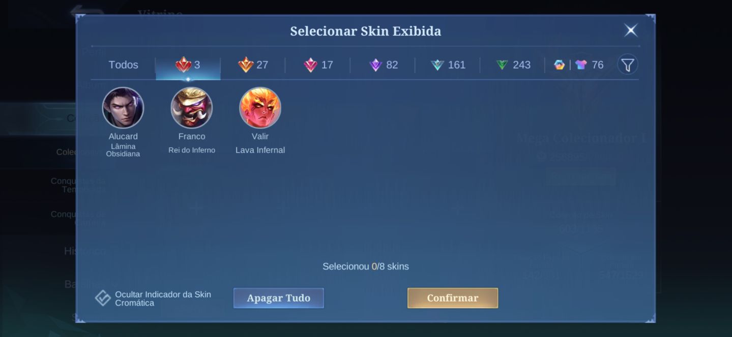 Conta MLBB 603 Skins | Mega Colecionador 1