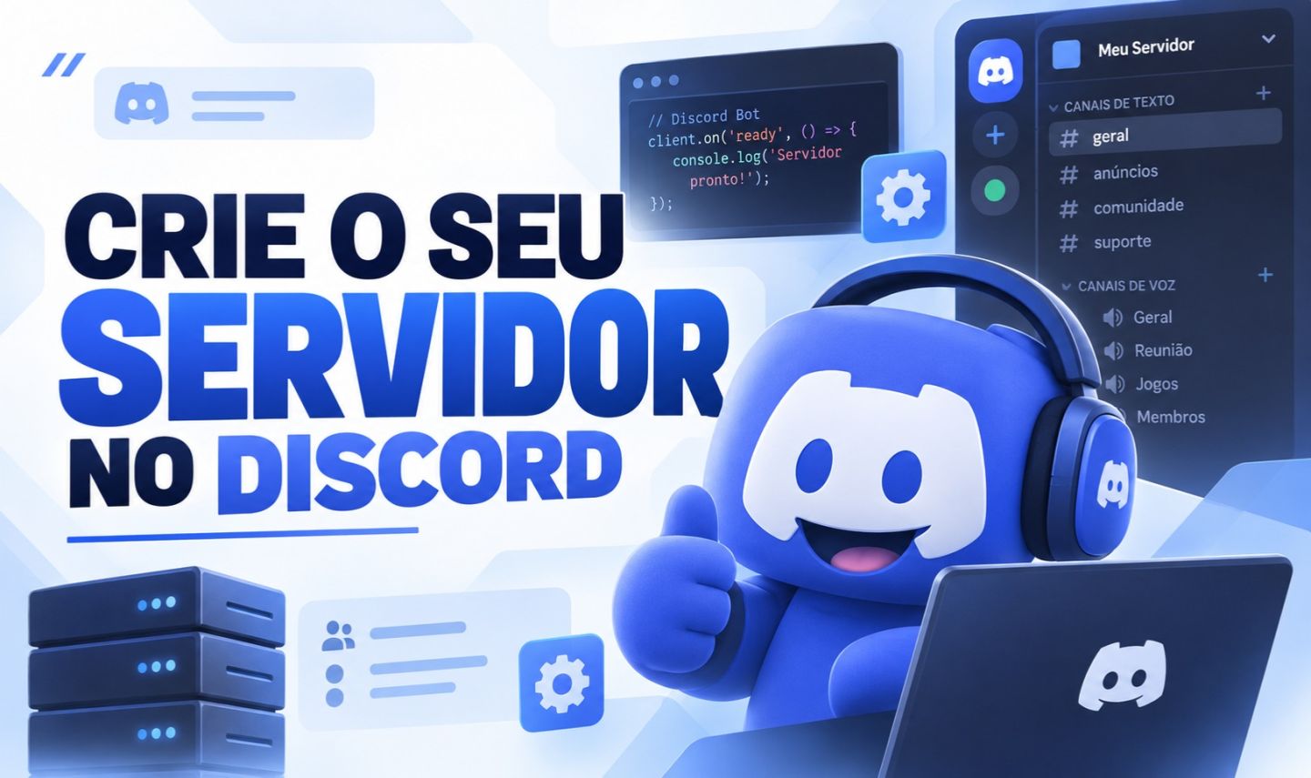 Crie seu Servidor Discord / Bots, Cargos, Tickets e Configuração