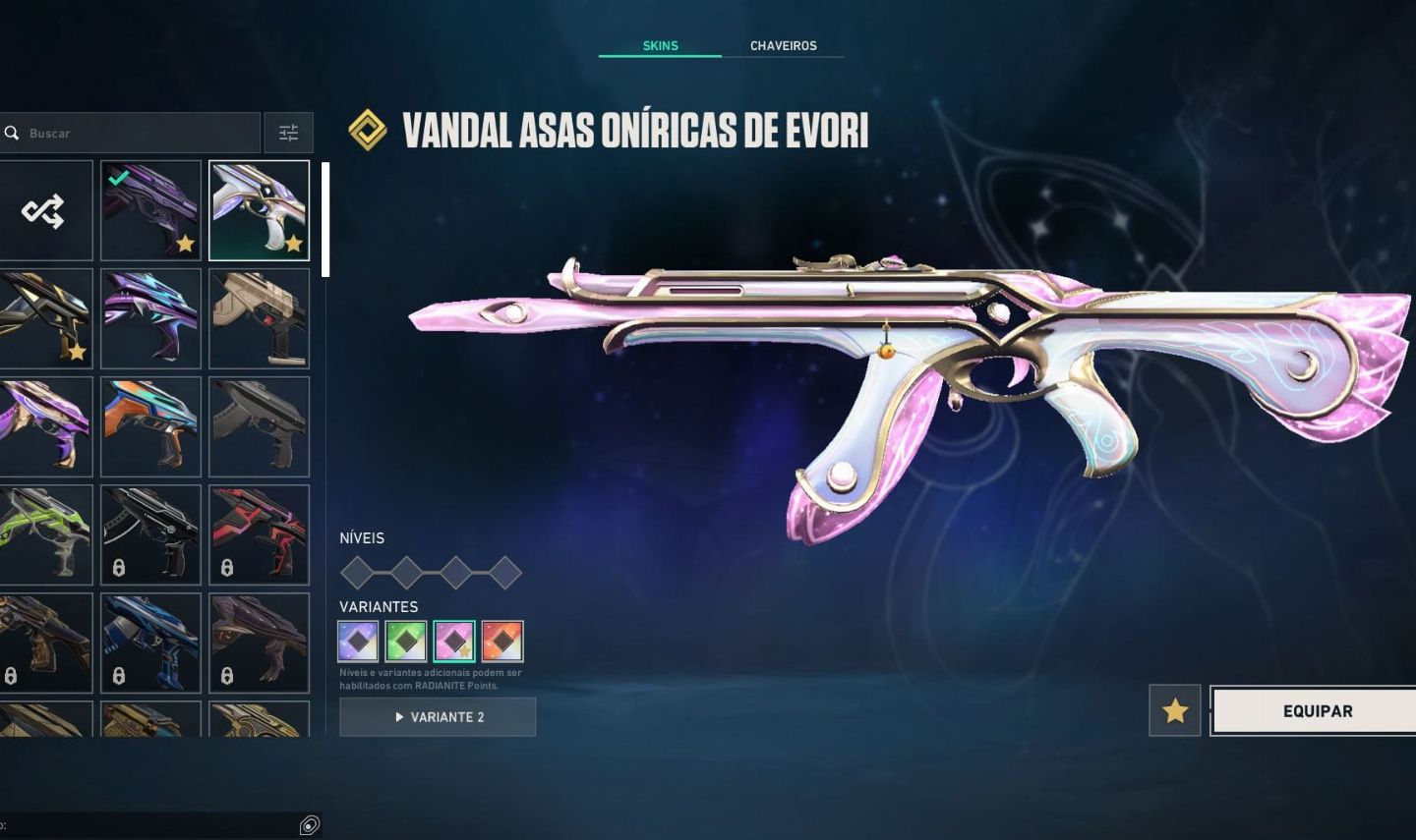 Conta com skin de vandal asas oniricas pacote vct 2026 e mt mais