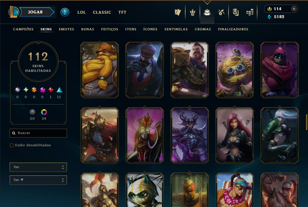SKIN SHACORINGA + [ QUASE 130 SKINS HABILITADAS ] + 10 SKINS VITORIOSAS RARAS!!!