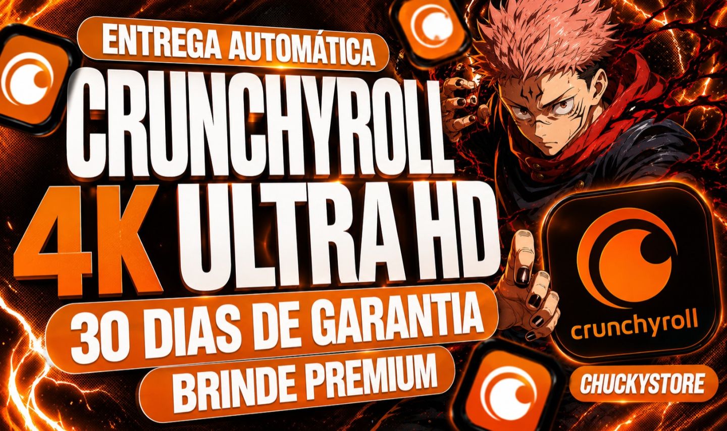 CRUNCHYROLL 4K TELA PRIVADA 30 DIAS COM BRINDE! - ENTREGA AUTOMÁTICA