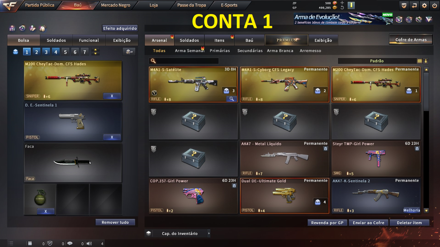 CONTAS CROSSFIRE COM CHEYTAC OU AWM, E CYBORG Variantes de VIPS Email ON