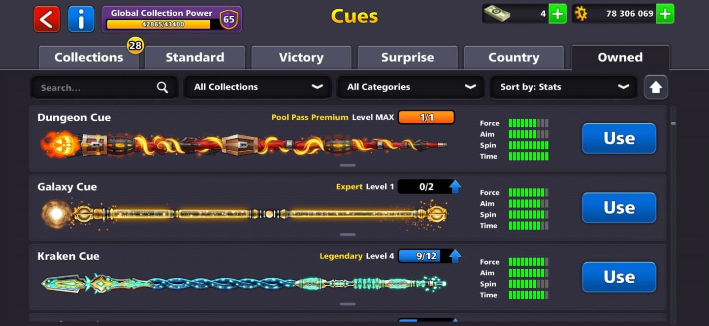 CONTA RARA 8 BALL POOL | ALL LENDÁRIOS LVL 3+ | TACO GALÁXIA | 690+ MINIJOGOS