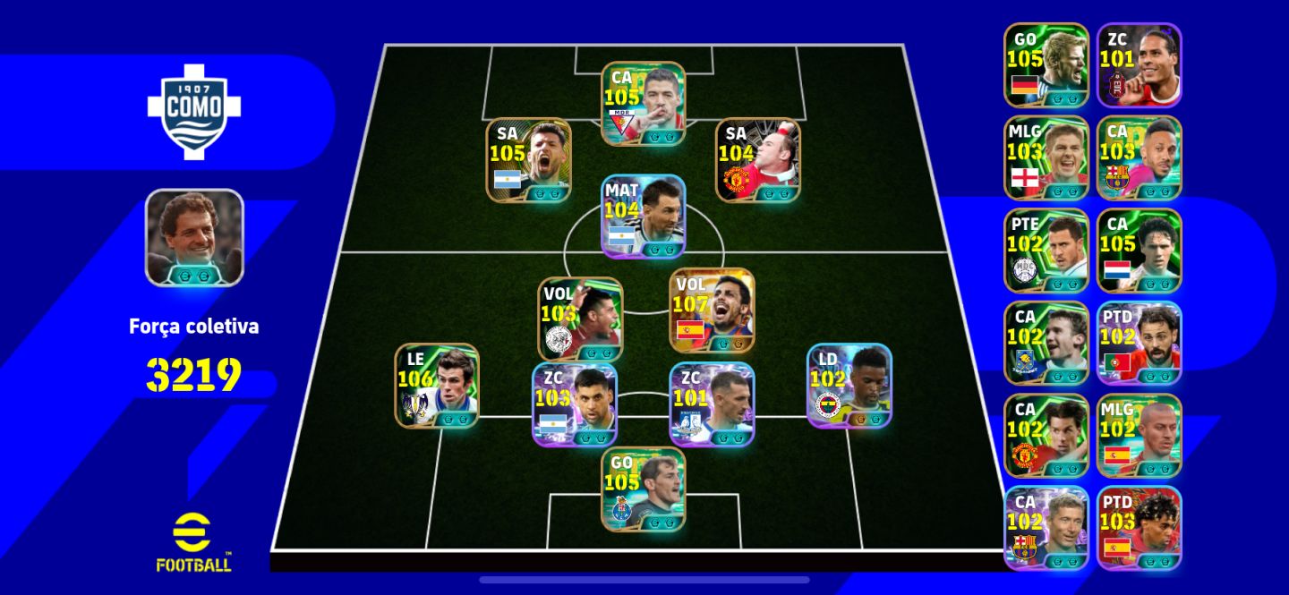 CONTA eFootball 2026 Bale 106 | Rodri 107 | Casillas 105 | Messi 104 | FC 3219