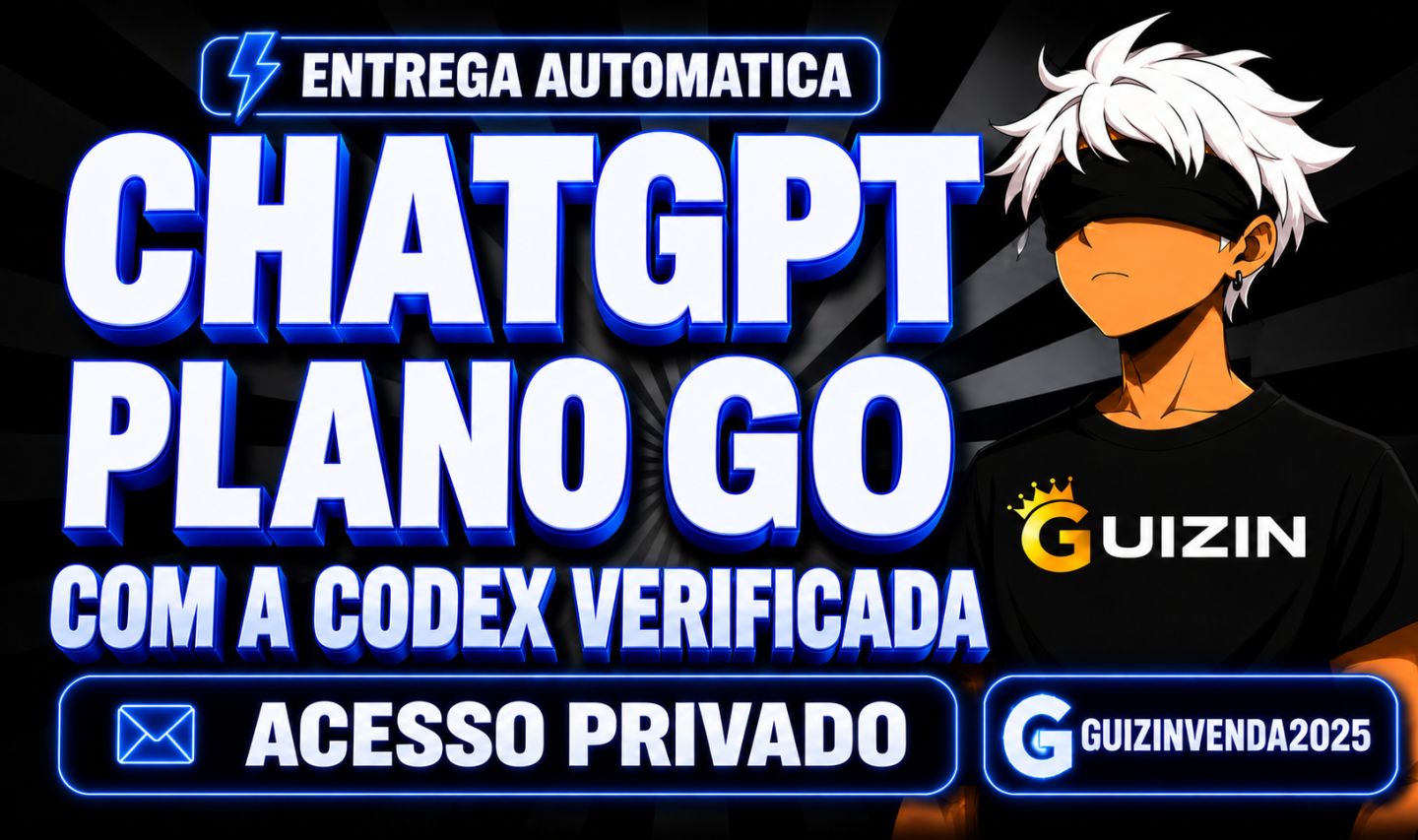 [PROMOÇÃO] CHATGPT PLANO GO + CODEX | ATIVAÇÃO EM SUA CONTA [30 DIAS]