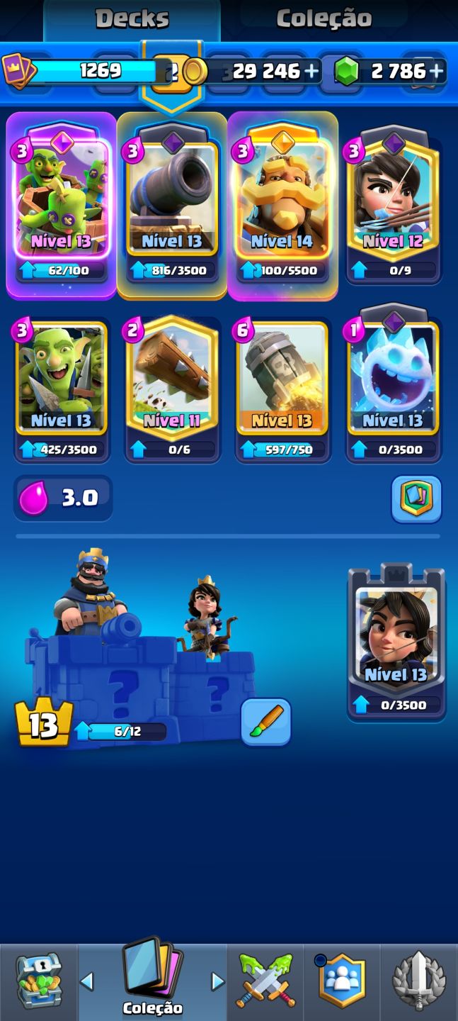 Conta Clash royale 8K de troféus, boa para pessoas em um nível medio