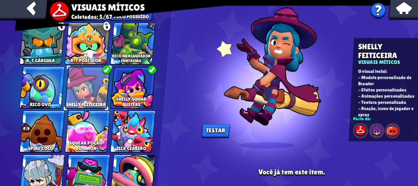 Conta de brawl stars de 2021 com diversos itens