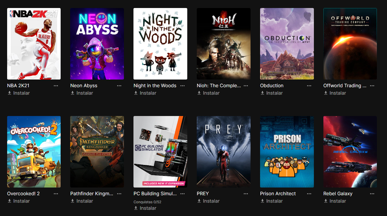 Conta Epic ( Fortnite e RL ), cerca de 100 skins e muitos jogos na Epic PC