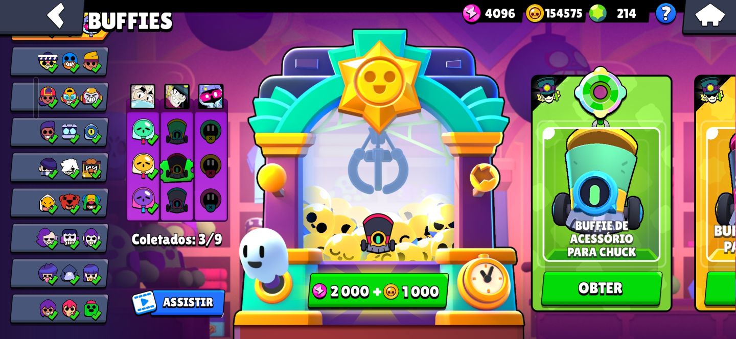 Conta profissional Brawl stars com todos os brawlers poder 11 e 100k de troféus.