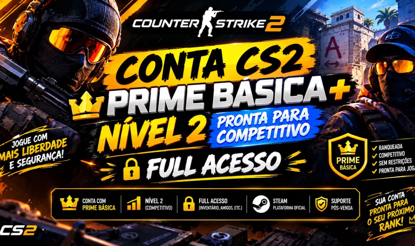 CONTA CS2 PRIME BASICA + NIVEL 2 PRONTA PARA COMPETITIVO + FULL ACESSO