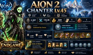 AION 2 GLOBAL | CHANTER 2307 GS | 110K CP | ARIEL ELYOS | 26KK KINAH | VIP + PAS