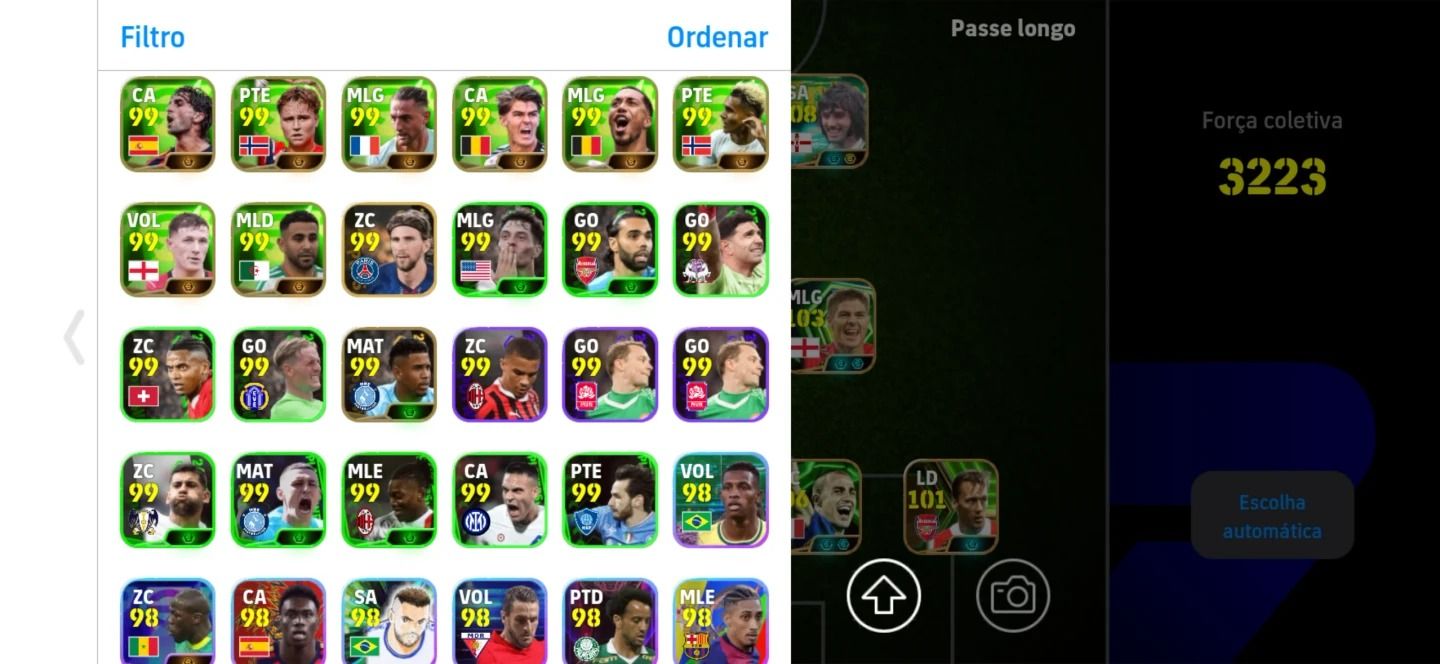 Conta Efootball Força 3240 com Best, Ronaldinho, Bellingham, Hazard, Pelé Etc