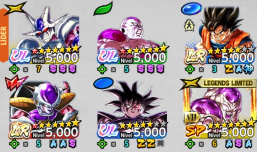 DRAGON BALL LEGENDS! NOVO GOKU LR+ COOLER, FRIEZA E TURLES ULTRA+ FRIEZA LR +LFS