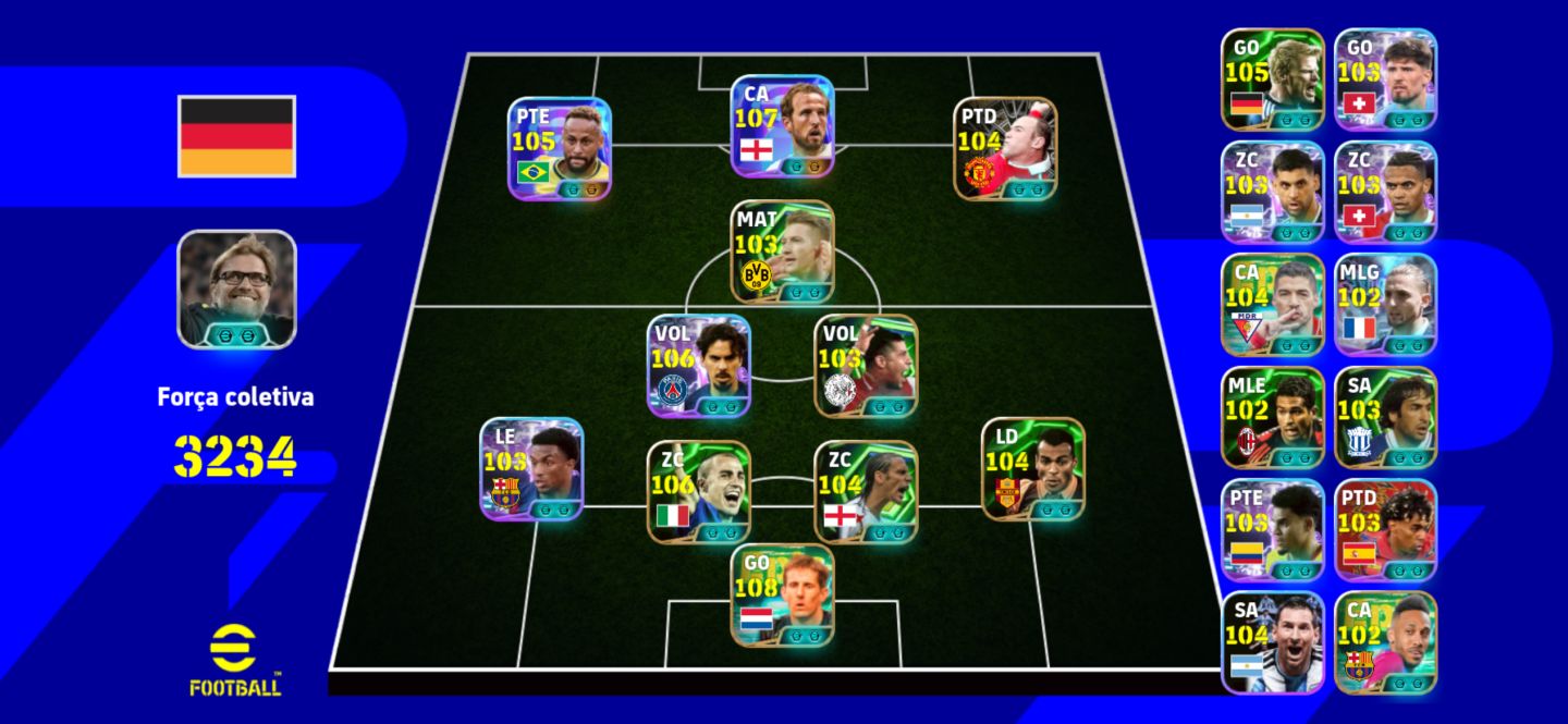 Conta efootball Neymar, Harry Kane, van der Sar