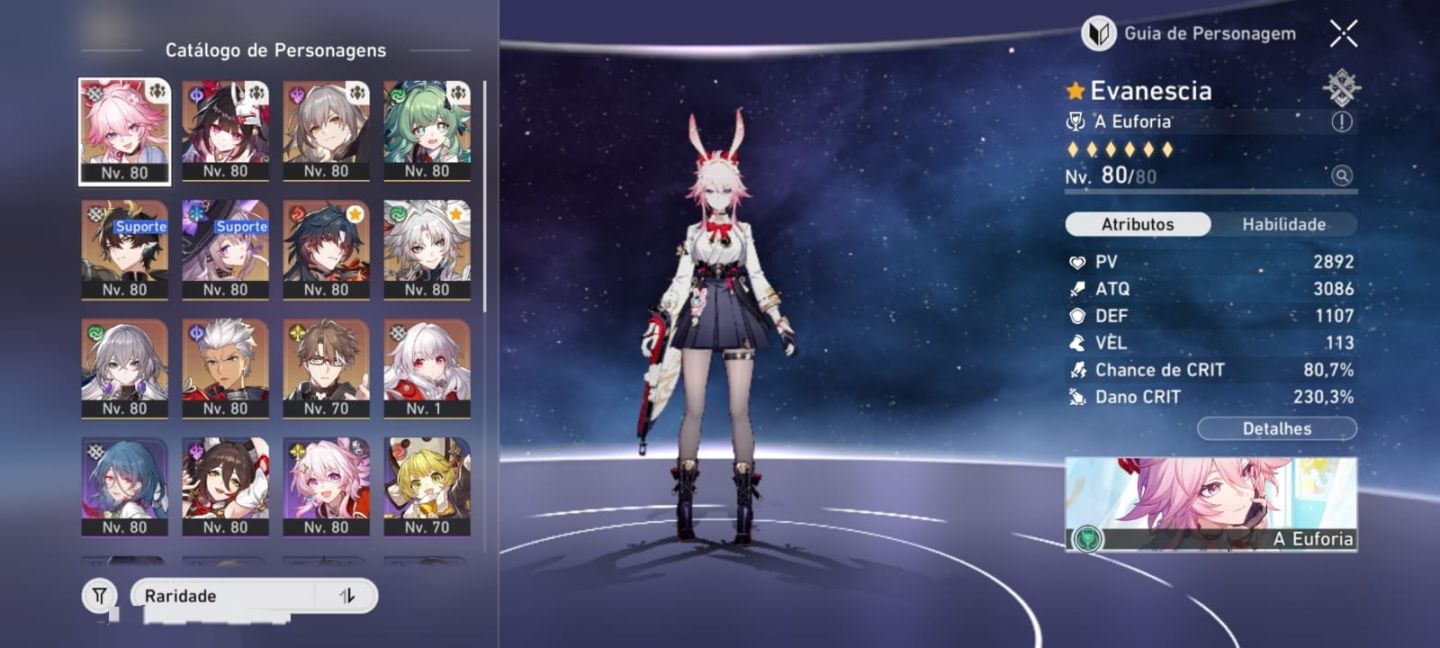 CONTA HONKAI STAR RAIL COM EVANESCIA E2S1 E BANNER GARANTIDO