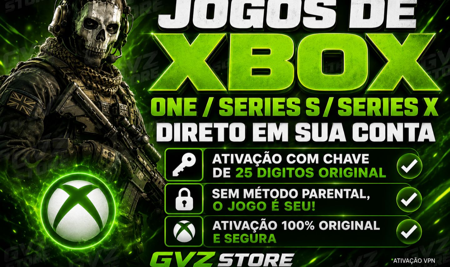JOGOS XBOX ONE / SERIES S / X | ATIVAÇÃO NA SUA CONTA - CHAVE 25 DÍGITOS