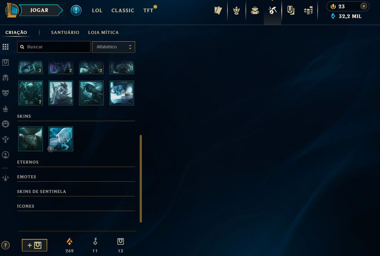 CONTA LEAGUE OF LEGENDS - 33 SKINS | ULTIMATE MITICAS E LENDARIAS - FULL ACESSO