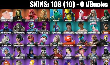 108 Skins - peter griffin, emma frost, doom, war machine, sub-zero mk3