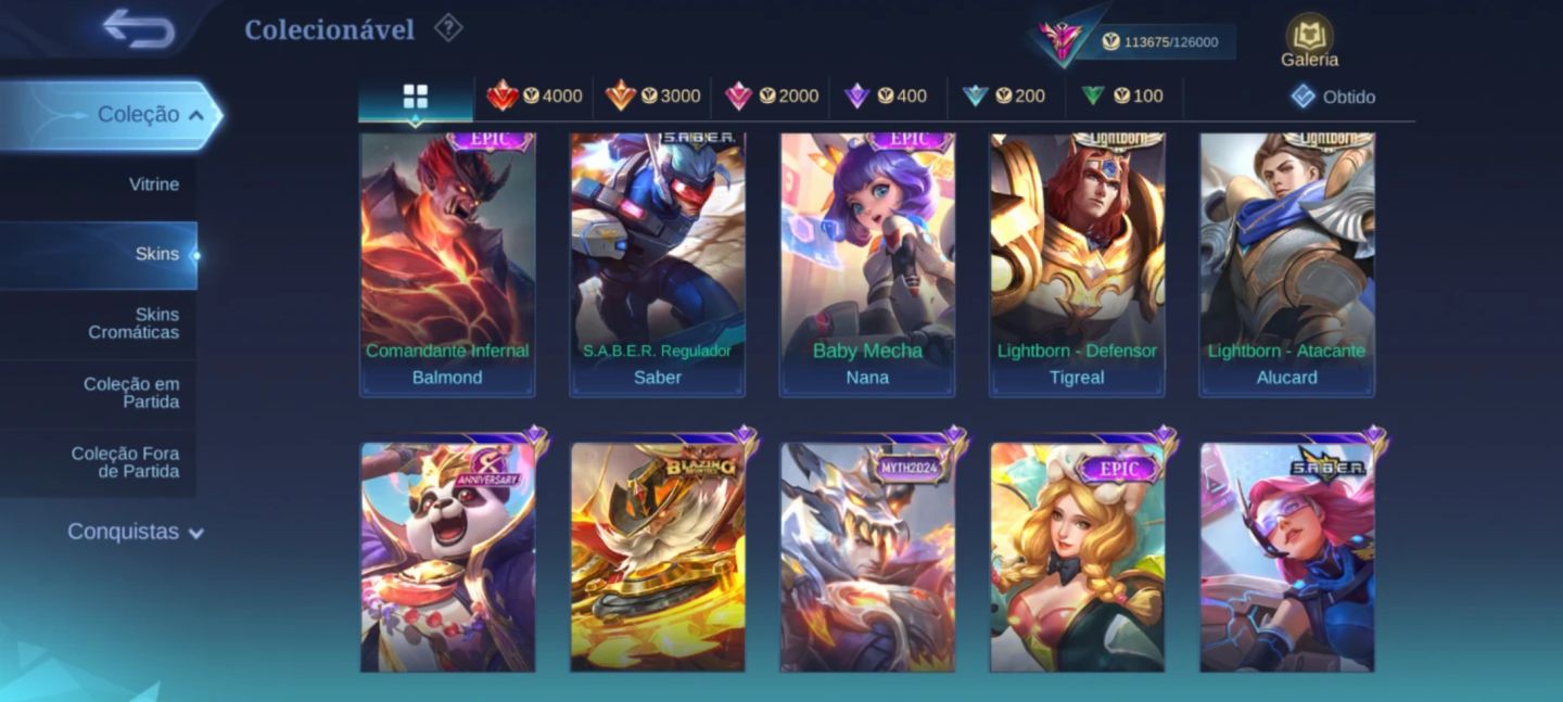 Conta Antiga Lvl 129, Full Herois, Full Emblemas, Muitas Skins e Colecionaveis!!
