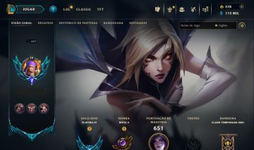 Conta LoL Único Dono 10+ Anos | 169 Skins | Todos Champs | Platina IV | 112k EA