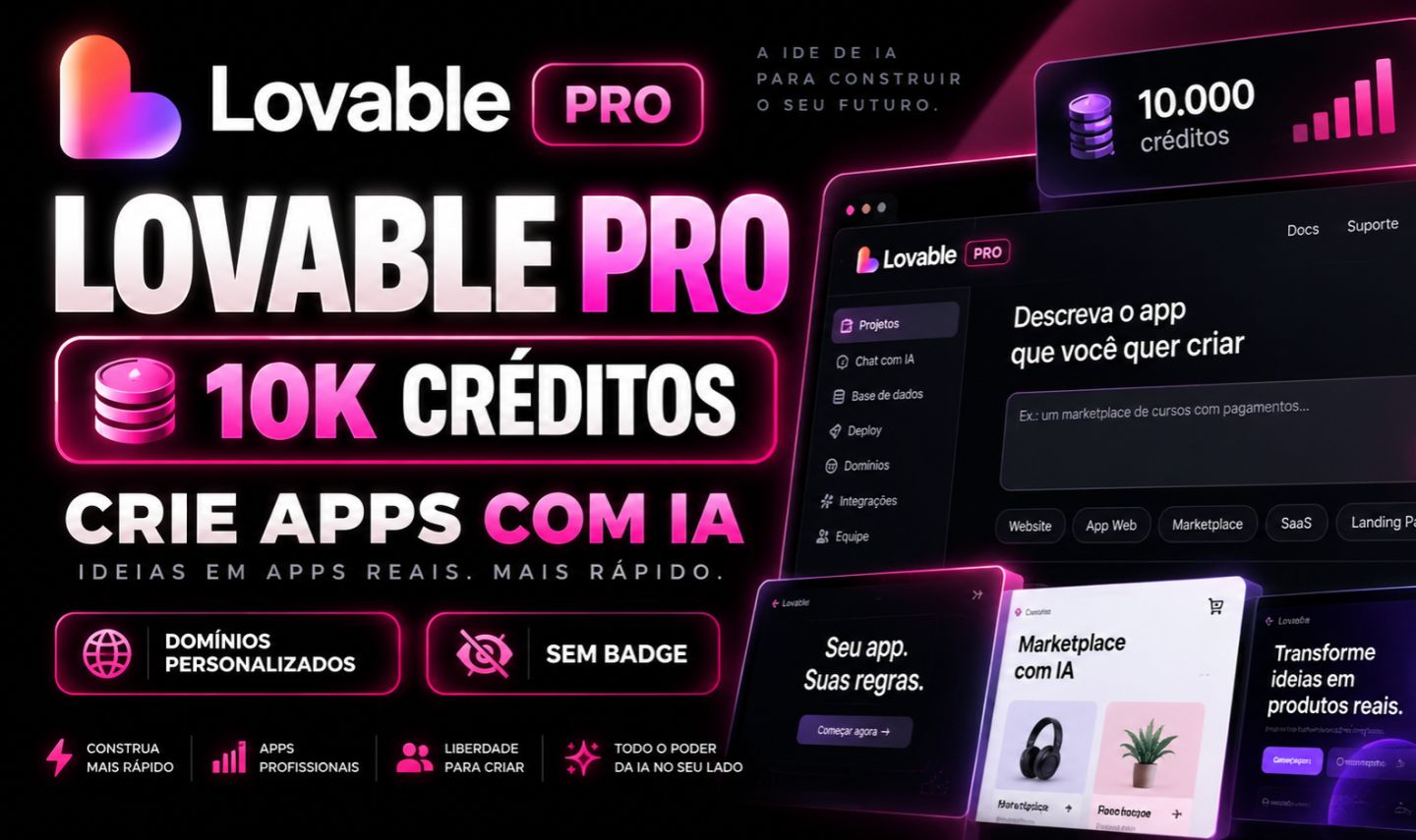LOVABLE PRO | 100 OU 10.000 CRÉDITOS | CONTA PRONTA