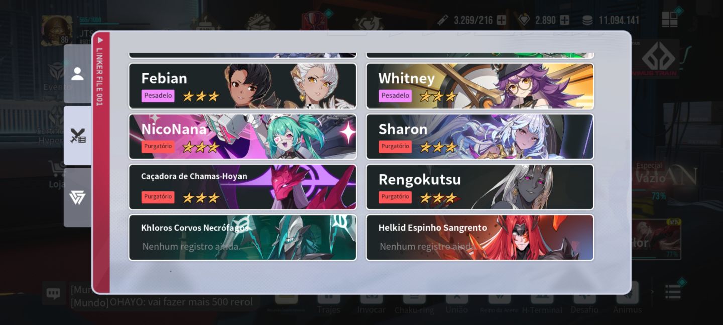 Conta Etheria restart vários SSRs