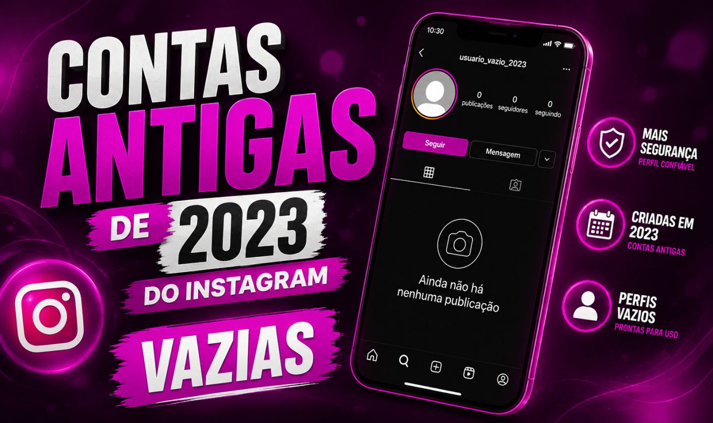 Conta antiga do instagram Vazia de Dezembro 2023