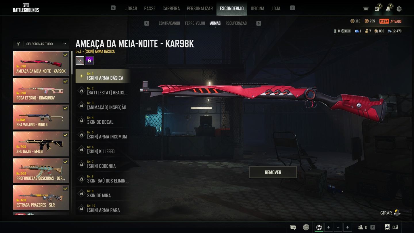 Conta de PUBG Plus STEAM - LVL 500 - 3.420 horas - 6 Armas Pregressivas + croma