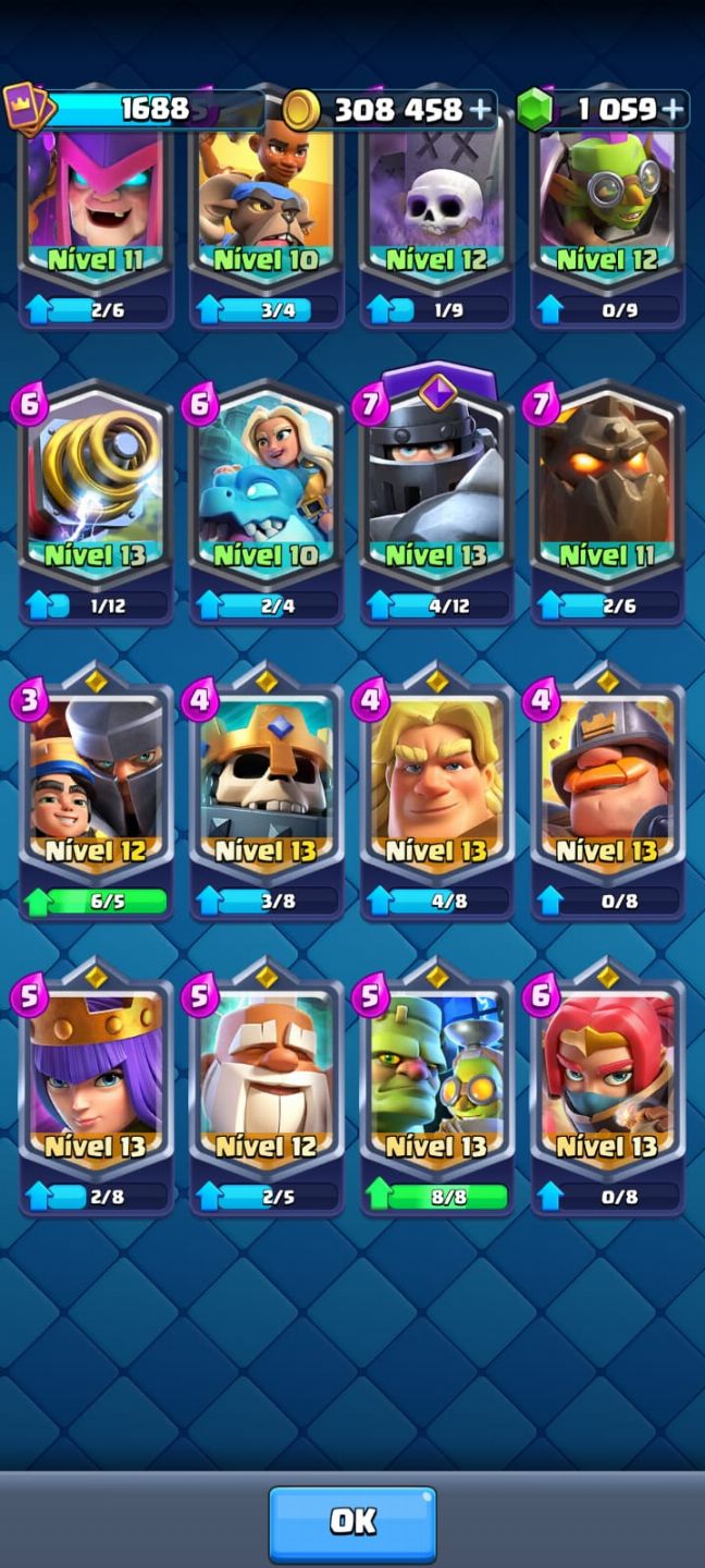 CONTA DE CLASH ROYALE COM 120 CARTAS LIBERADAS E 7500 TROFÉU